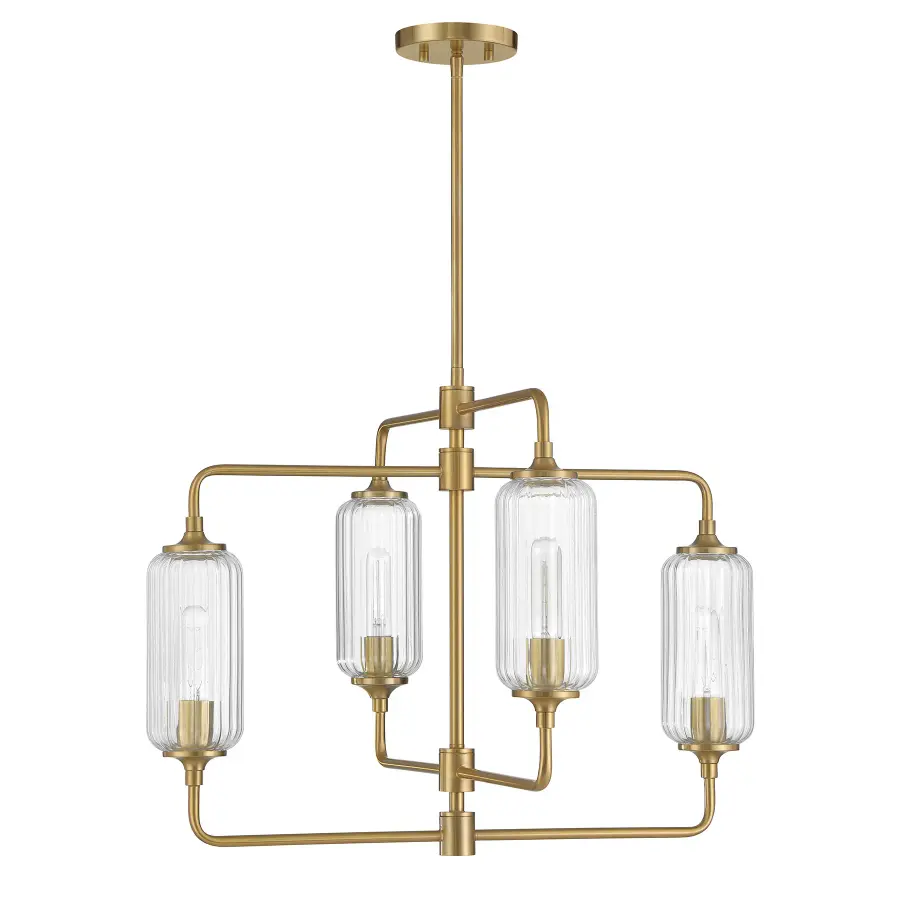 Holton Four Light Chandelier in Warm Brass - Image 2