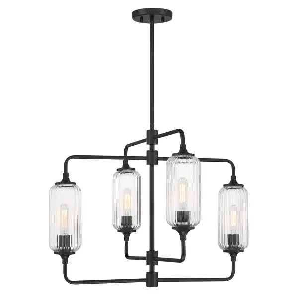 Holton 4-Light Chandelier in Matte Black - Image 1