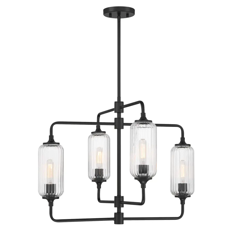 Holton 4-Light Chandelier in Matte Black - Image 1
