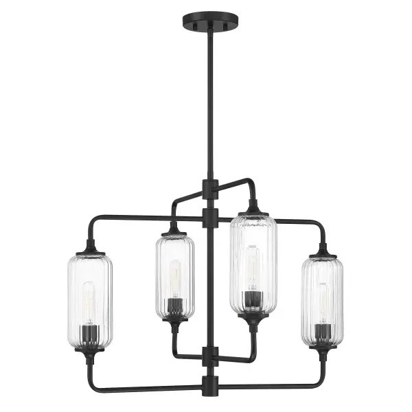 Holton 4-Light Chandelier in Matte Black - Image 2