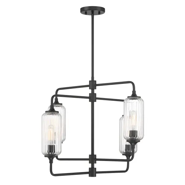 Holton 4-Light Chandelier in Matte Black - Image 5