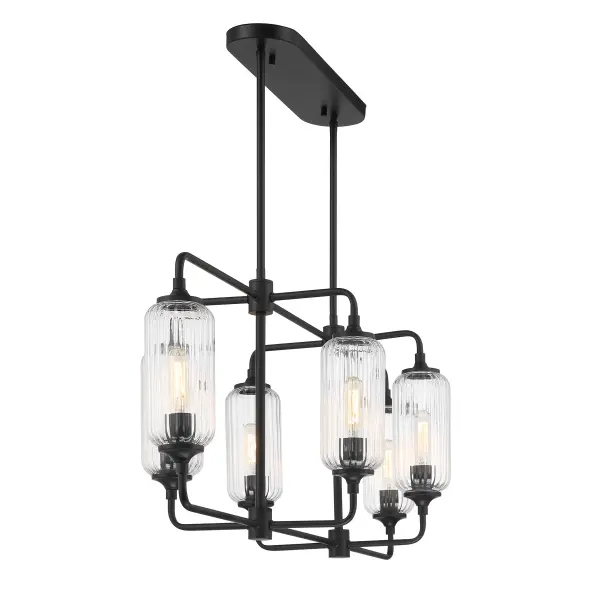 Holton 6-Light Linear Chandelier in Matte Black - Image 5