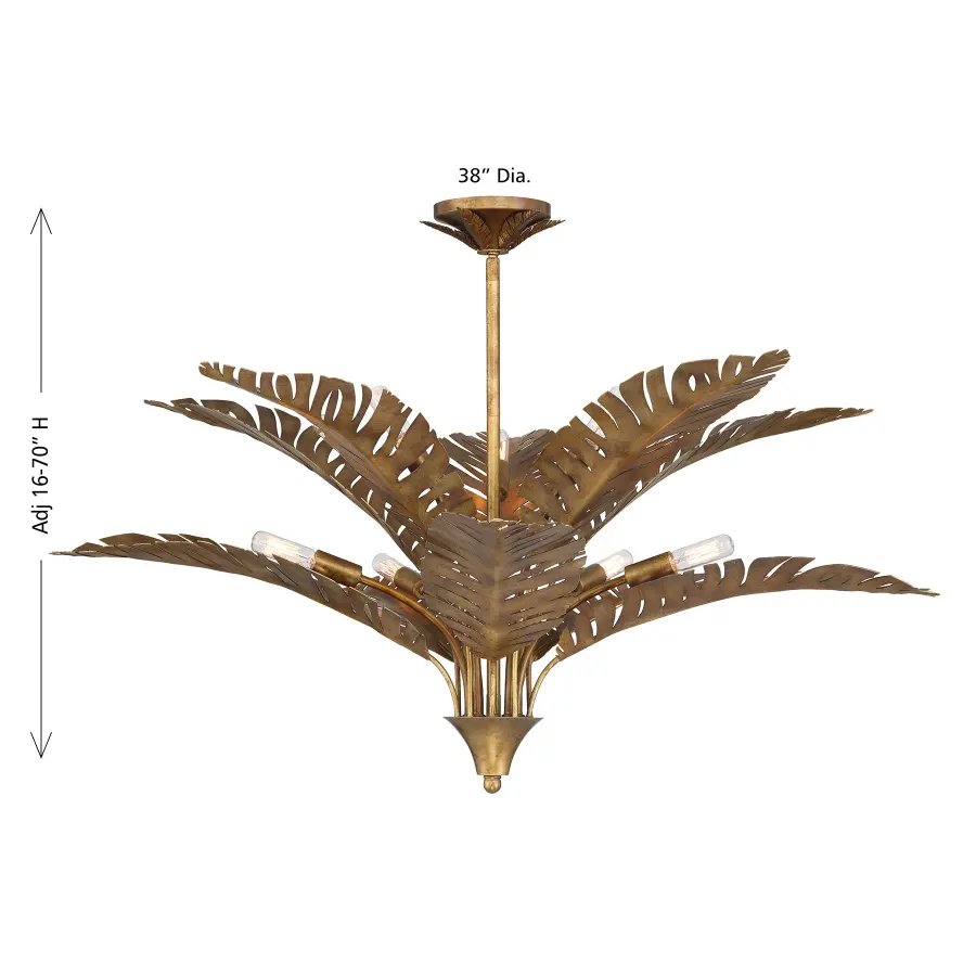 Palmera 10-Light Chandelier in Gold Vein by Breegan Jane - Image 8