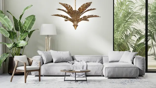 Palmera 10-Light Chandelier in Gold Vein by Breegan Jane - Image 9