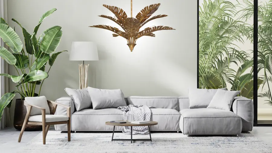 Palmera 10-Light Chandelier in Gold Vein by Breegan Jane - Image 9