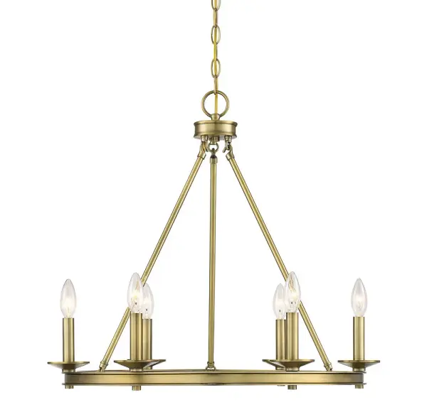 Middleton 6-Light Chandelier in Warm Brass - Image 1