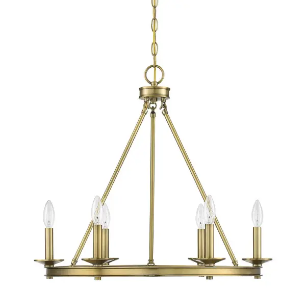 Middleton 6-Light Chandelier in Warm Brass - Image 2
