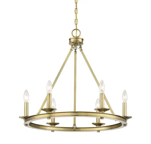 Middleton 6-Light Chandelier in Warm Brass - Image 3