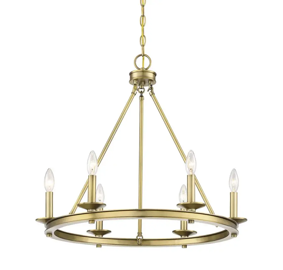 Middleton 6-Light Chandelier in Warm Brass - Image 3