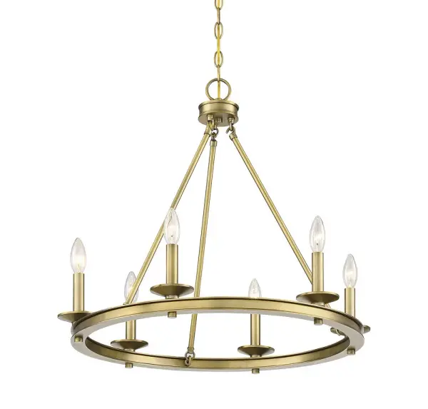 Middleton 6-Light Chandelier in Warm Brass - Image 5