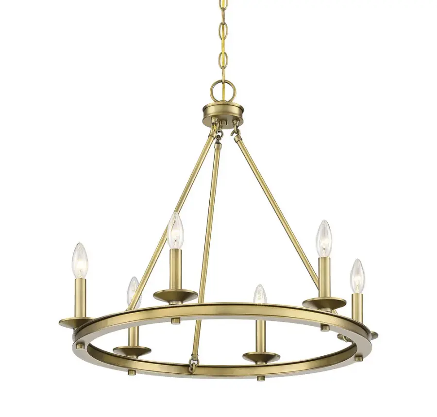Middleton 6-Light Chandelier in Warm Brass - Image 5