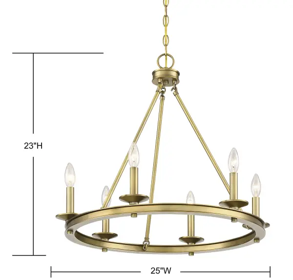 Middleton 6-Light Chandelier in Warm Brass - Image 6
