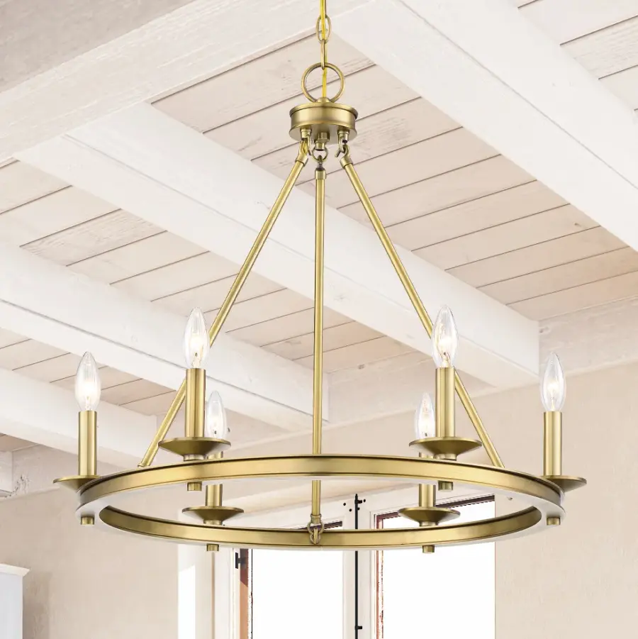 Middleton 6-Light Chandelier in Warm Brass - Image 7