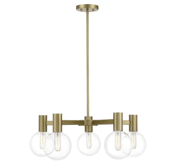 Wright Five Light Chandelier in Warm Brass - Image 1