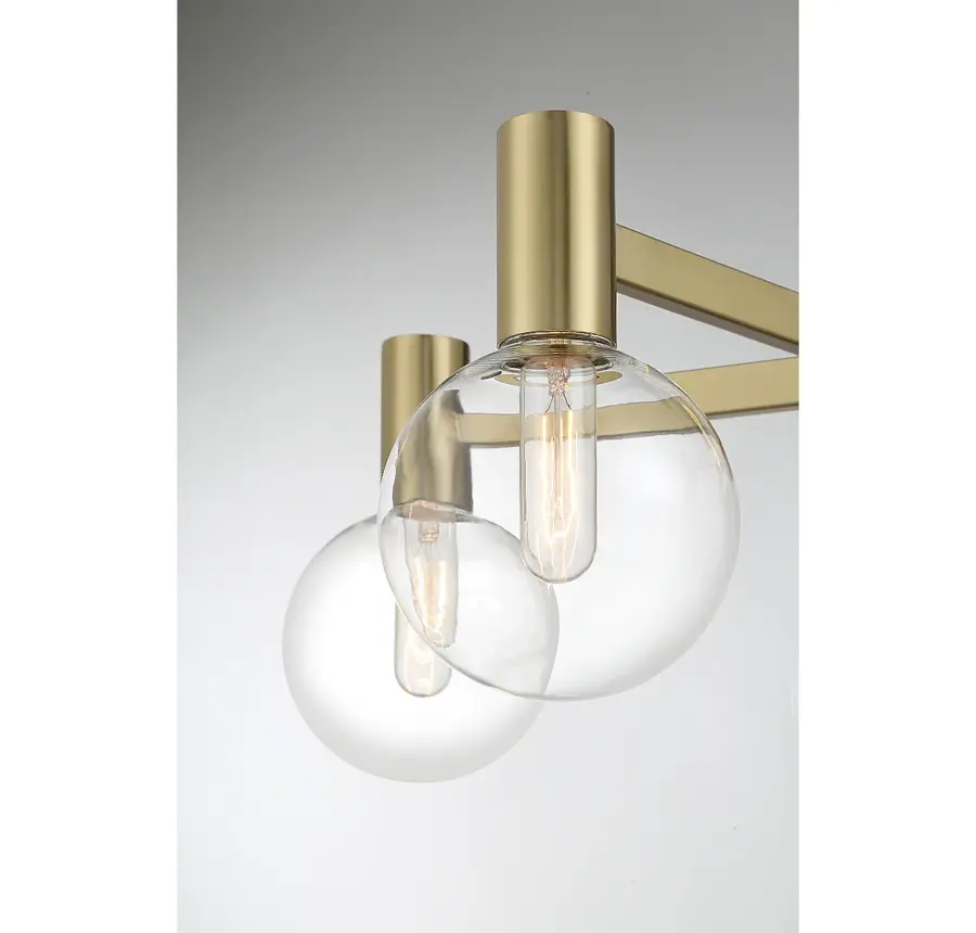 Wright Five Light Chandelier in Warm Brass - Image 6