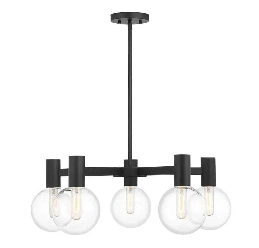 Wright 5-Light Chandelier in Matte Black - Image 1