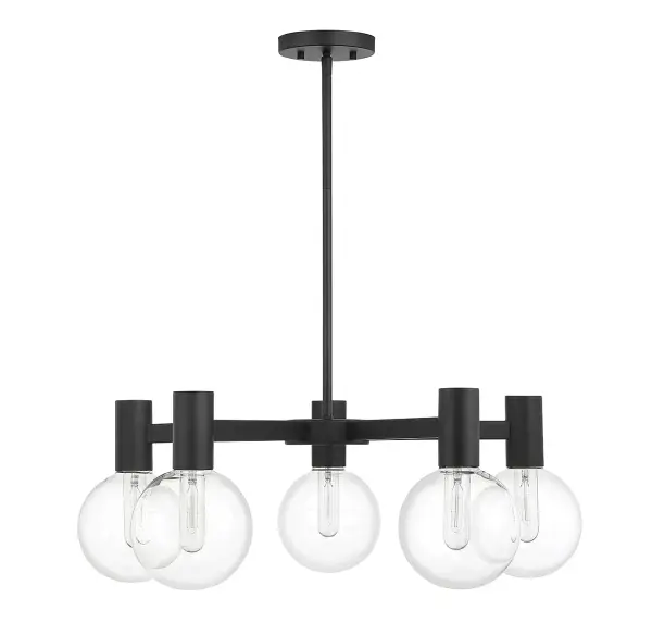 Wright 5-Light Chandelier in Matte Black - Image 2