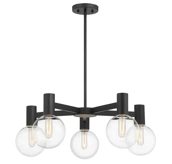 Wright 5-Light Chandelier in Matte Black - Image 3