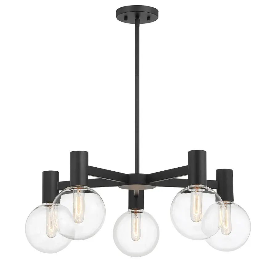 Wright 5-Light Chandelier in Matte Black - Image 3