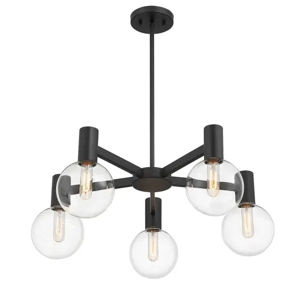 Wright 5-Light Chandelier in Matte Black - Image 4