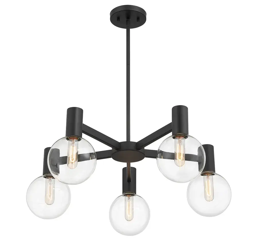 Wright 5-Light Chandelier in Matte Black - Image 4