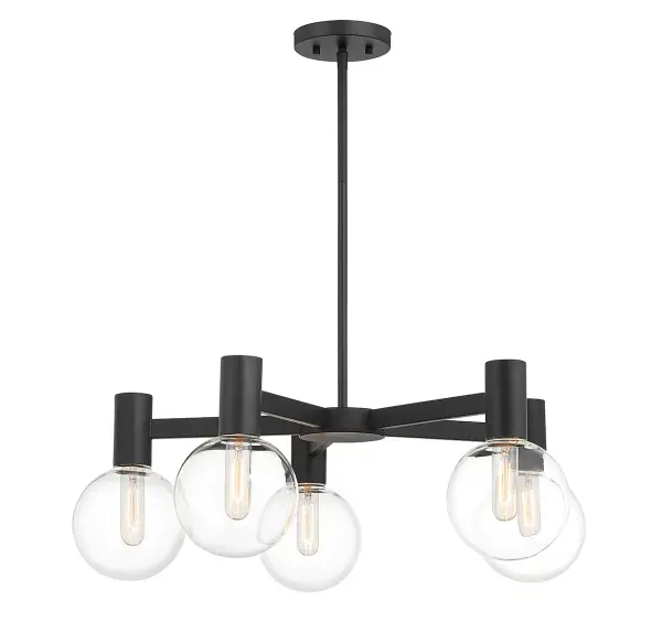 Wright 5-Light Chandelier in Matte Black - Image 5