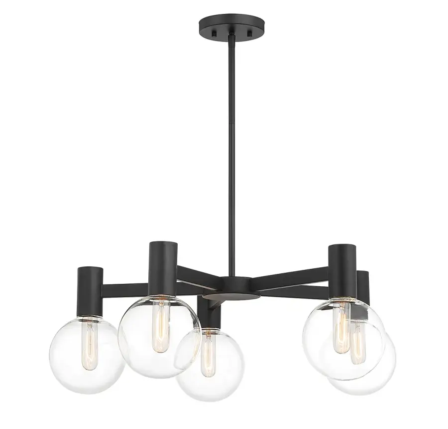 Wright 5-Light Chandelier in Matte Black - Image 5