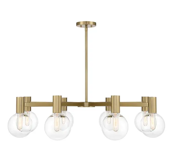 Wright Eight Light Chandelier in Warm Brass - Image 1