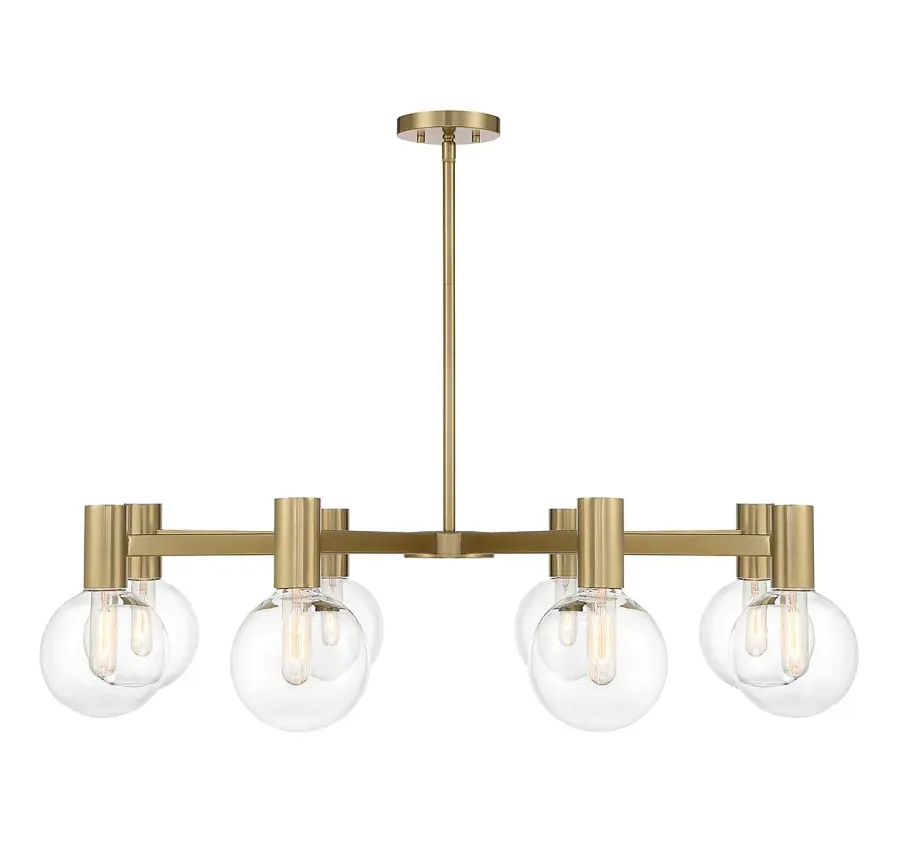 Wright Eight Light Chandelier in Warm Brass - Image 1
