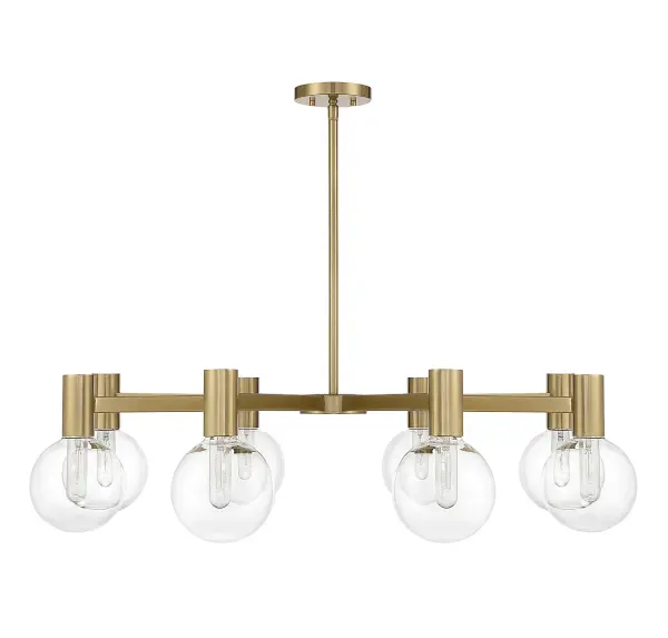 Wright Eight Light Chandelier in Warm Brass - Image 2