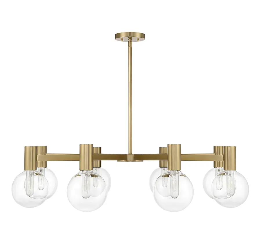 Wright Eight Light Chandelier in Warm Brass - Image 2
