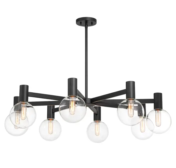 Wright 8-Light Chandelier in Matte Black - Image 5