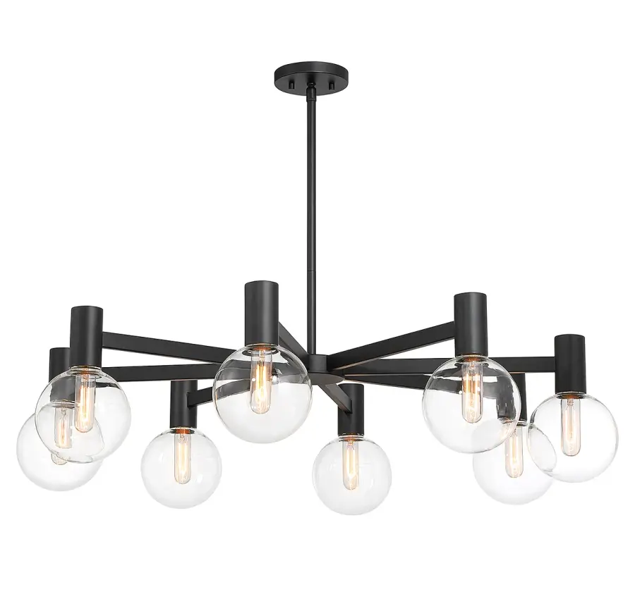 Wright 8-Light Chandelier in Matte Black - Image 5