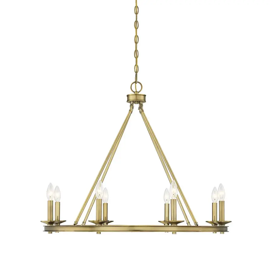 Middleton 8-Light Chandelier in Warm Brass - Image 1