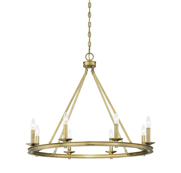 Middleton 8-Light Chandelier in Warm Brass - Image 3