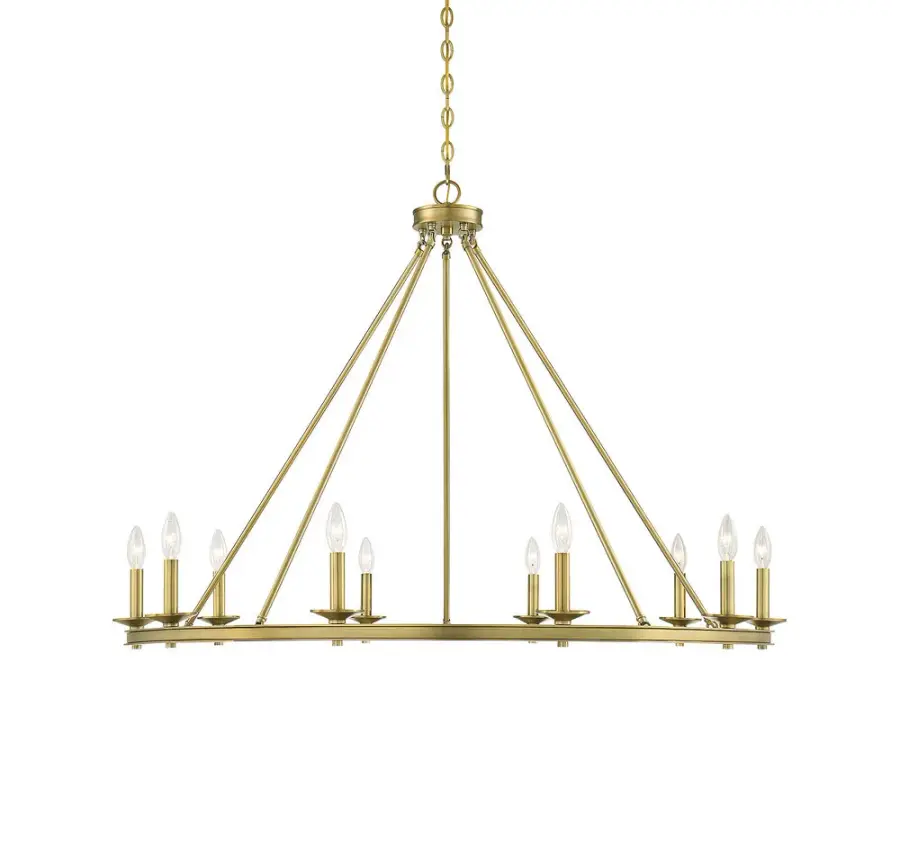 Middleton 10-Light Chandelier in Warm Brass - Image 1