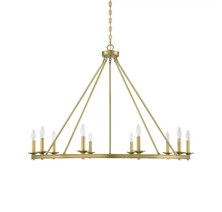 Middleton 10-Light Chandelier in Warm Brass - Image 2