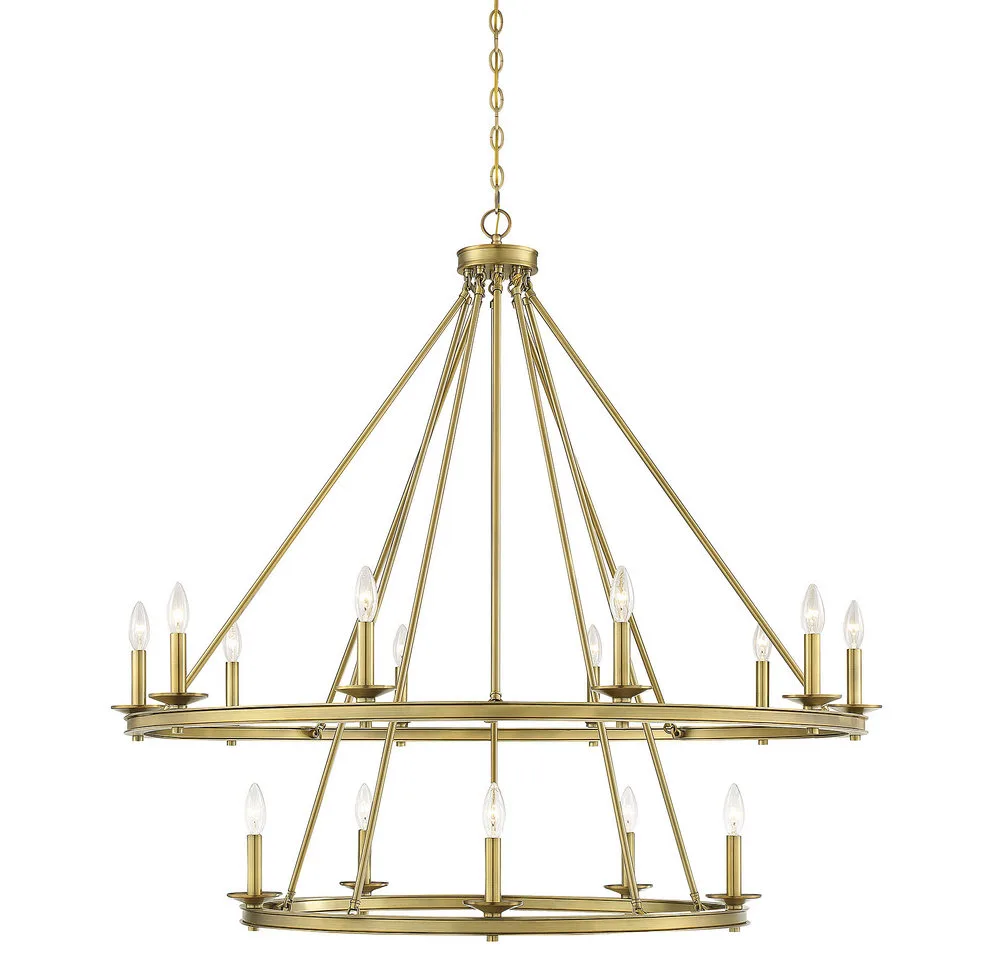 Middleton 15-Light Two-Tier Chandelier in Warm Brass