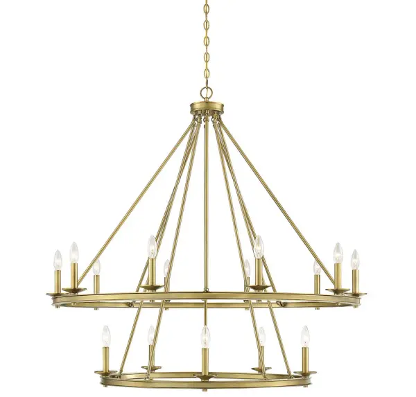 Middleton 15-Light Chandelier in Warm Brass - Image 1