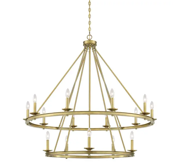 Middleton 15-Light Chandelier in Warm Brass - Image 3