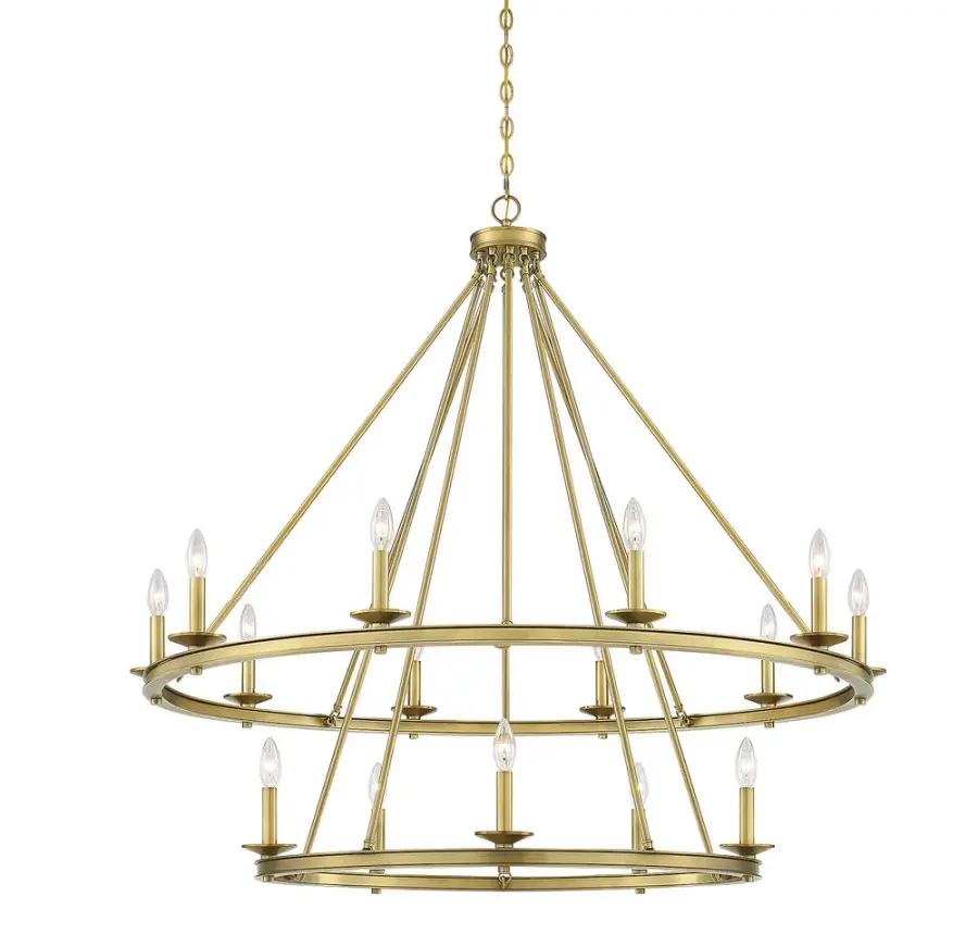 Middleton 15-Light Chandelier in Warm Brass - Image 3