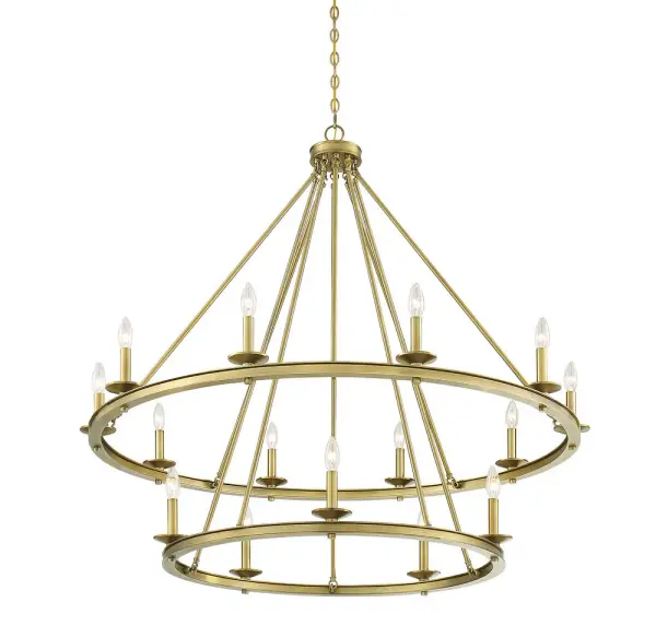 Middleton 15-Light Chandelier in Warm Brass - Image 4