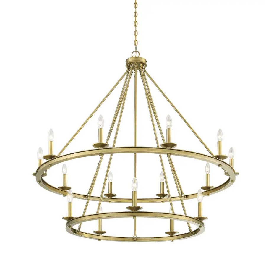 Middleton 15-Light Chandelier in Warm Brass - Image 4