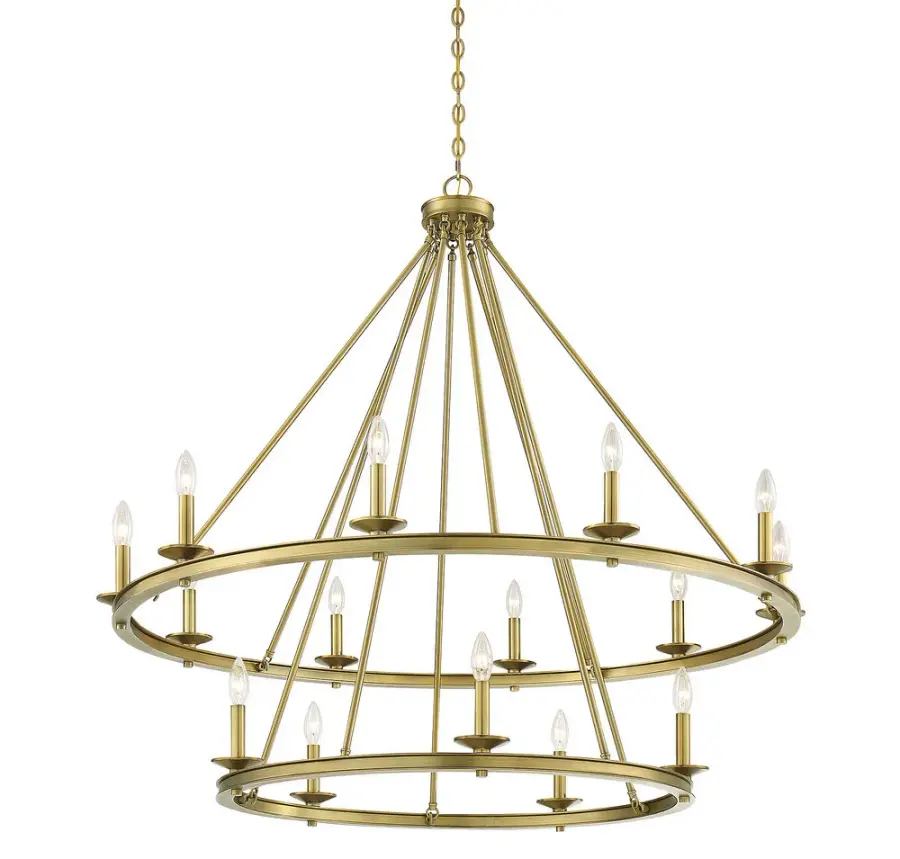 Middleton 15-Light Chandelier in Warm Brass - Image 5