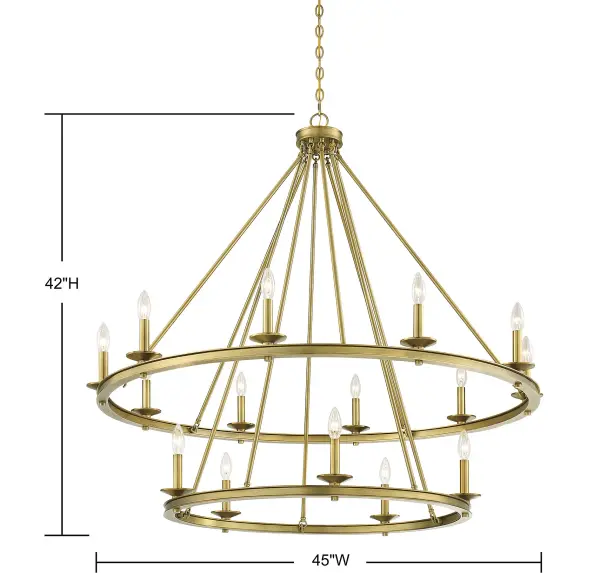 Middleton 15-Light Chandelier in Warm Brass - Image 6