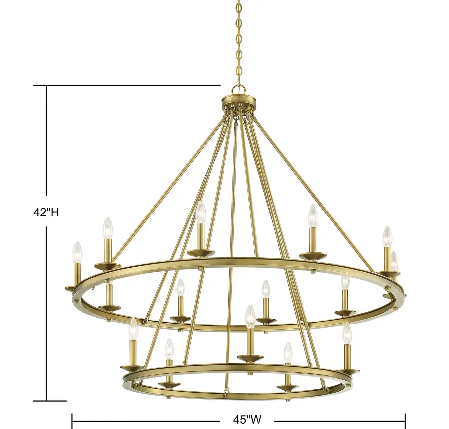 Middleton 15-Light Chandelier in Warm Brass - Image 6