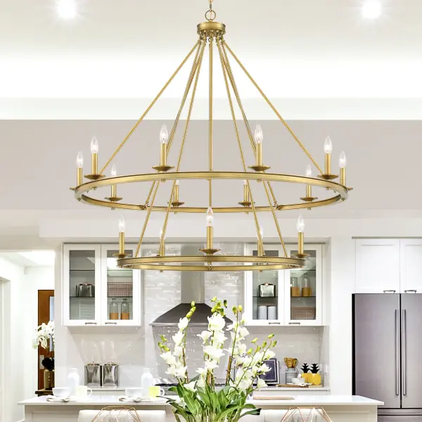 Middleton 15-Light Chandelier in Warm Brass - Image 7