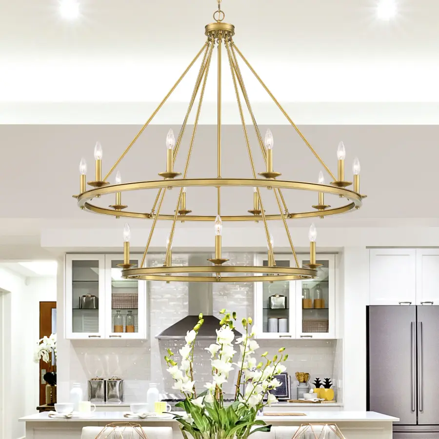 Middleton 15-Light Chandelier in Warm Brass - Image 7