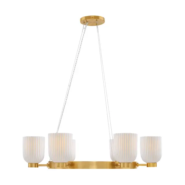Isla Blanca 6-Light Chandelier in Warm Brass by Breegan Jane - Image 1