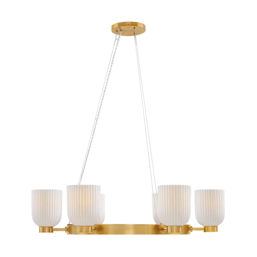 Isla Blanca 6-Light Chandelier in Warm Brass by Breegan Jane - Image 1
